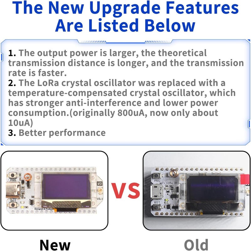 MakerHawk لوحة وحدة ESP32 LoRa V3 مع مجموعة بطارية 3000mAh - مع هوائي 863-928MHz وأجهزة SX1262 LoRa V3 لمشاريع Meshtastic Arduino LoRawan IOT - Image 4